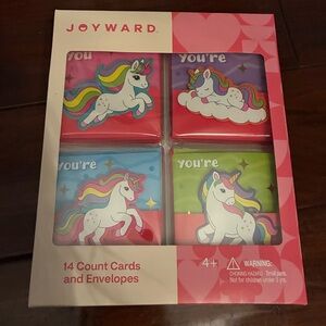 Joyward Unicorn Cards and Envelopes Set. 14 cards total. Brand new.